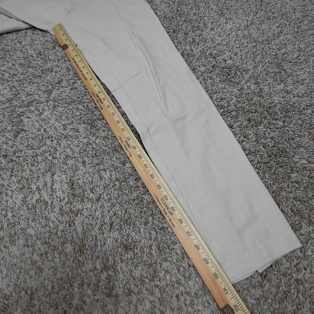 NEW Marc Anthony Linen Blend Pants Mens Small Beige Slim Fit Elastic Back